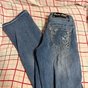 Embellished Blue Boot Cut Jeans